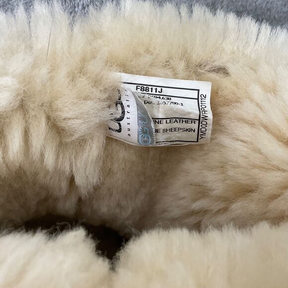 UGG AUSTRALIA Classic sherpa Boots Women's 7 Chestnut Sherpa Leather Suede 5825 - Picture 15 of 16